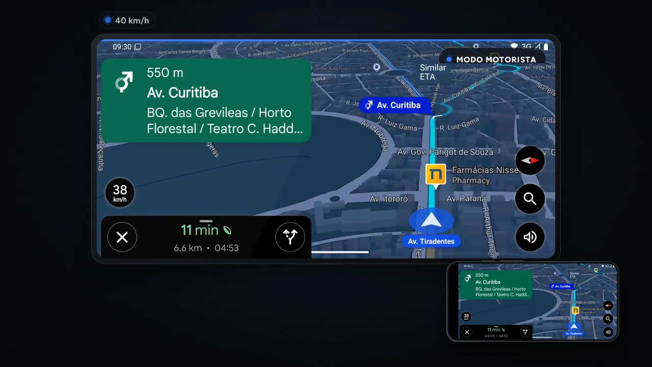 Vídeo: o Modo Motorista com um app de corrida na central
